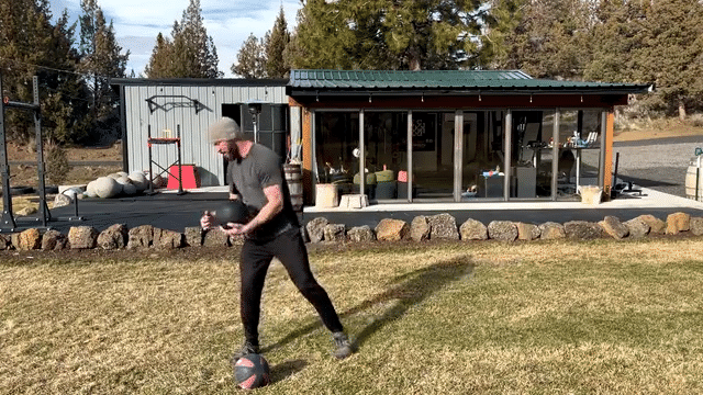 one thing med ball rotational toss low